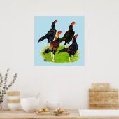 Quartett "Oriental Game Fowl" Poster (Küche)
