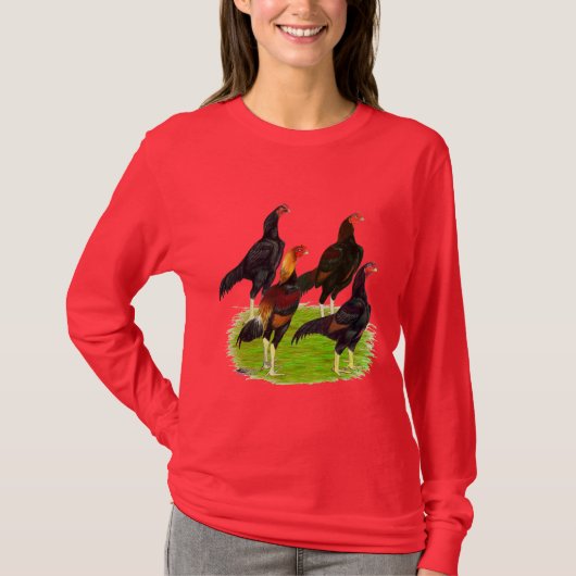 Quartett "Oriental Game Fowl" T-Shirt (Vorderseite)