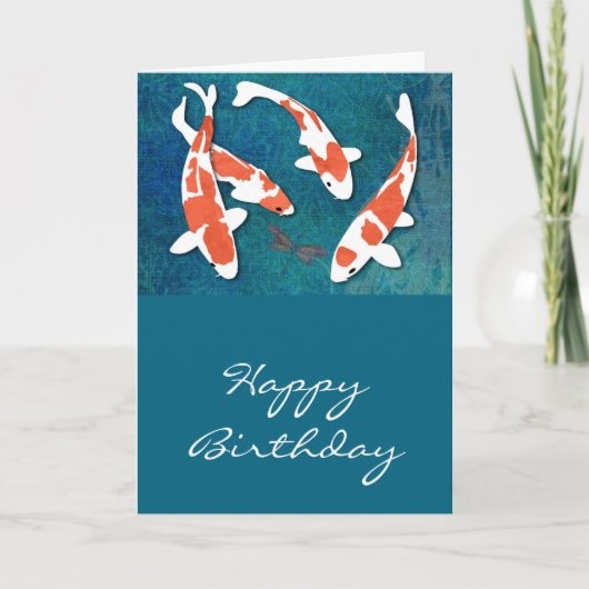 Quartett von orange u. weißem Kohaku Koi Karte (Vorderseite)