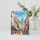 Quartier Latin Frankreich Postkarte (Stehend Vorderseite)