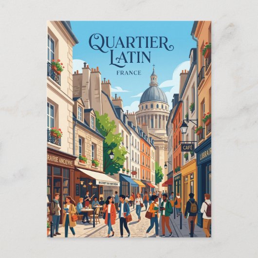 Quartier Latin Frankreich Postkarte (Vorderseite)