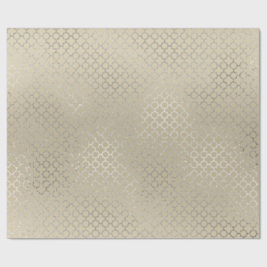 Quarto Silver Glam Art Deco Ivory Shiny Geschenkpapier (Flach)