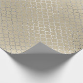 Quarto Silver Glam Art Deco Ivory Shiny Geschenkpapier (Ecke)