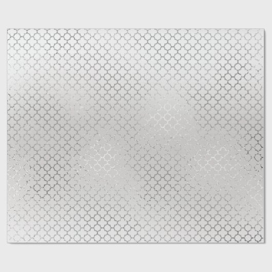 Quarto Silver Glam Art Deco Weißer Schuh Geschenkpapier (Flach)