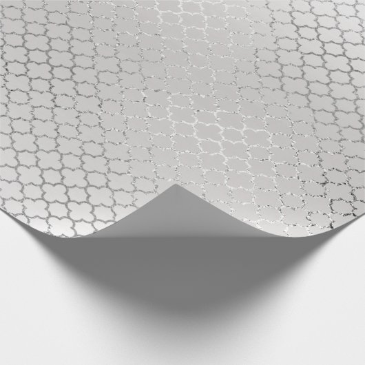 Quarto Silver Glam Art Deco Weißer Schuh Geschenkpapier (Ecke)