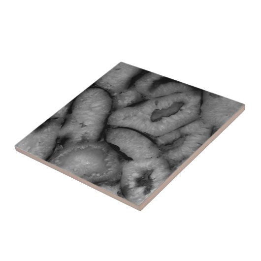 Quartz Agate Geode Schwarz-weiße Edelsteine Fliese (Seite)