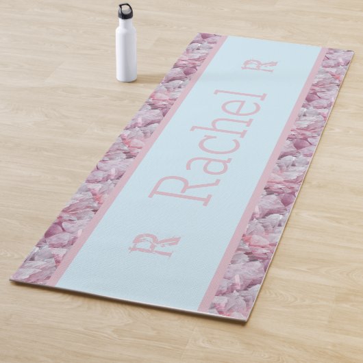 Quartz Blue Pink Moderne Elegante einfache Monogra Yogamatte (Beispiel)