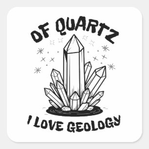 Quartz I Liebe Geologiebanken und Weiß Quadratischer Aufkleber