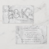 Quartz Marble Ultra-Modern Big-Funky-Script Visitenkarte (Vorne/Hinten)