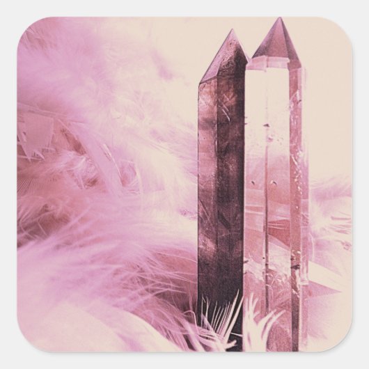 Quartz-Punkte Quadratischer Aufkleber (Vorderseite)