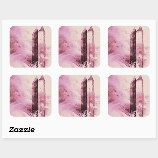 Quartz-Punkte Quadratischer Aufkleber (Blatt)