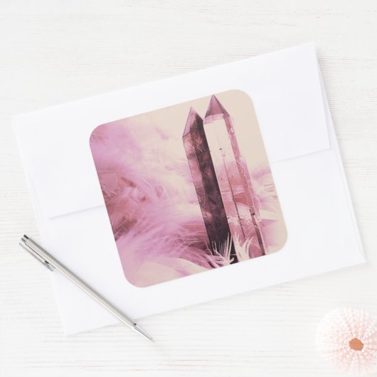 Quartz-Punkte Quadratischer Aufkleber (Umschlag)