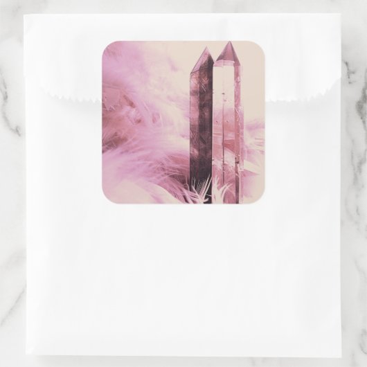 Quartz-Punkte Quadratischer Aufkleber (Tasche)