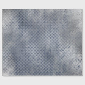Quarzfolie Silver Glam Blau gestörtes Silber Geschenkpapier (Flach)