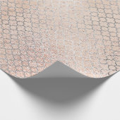 Quarzfolie Silver Glam Pink Rose Gold Peach Shiny Geschenkpapier (Ecke)
