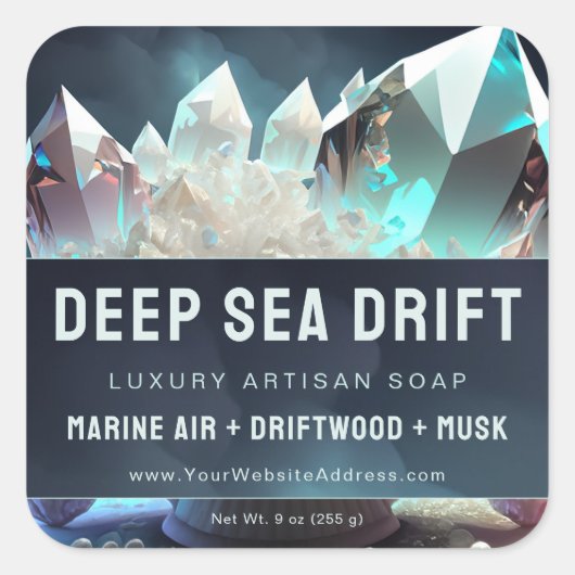 Quarzglas-Kristall-Perlen - Kunsthistorisches Etik Quadratischer Aufkleber (Vorderseite)