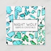 Quarzglas-Kristalle in Inky Wasserfarbe Magisch na Quadratische Visitenkarte (Vorderseite)