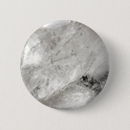 Quarzglas Zen Liebe Heilstein Glitzern Button (Vorderseite)