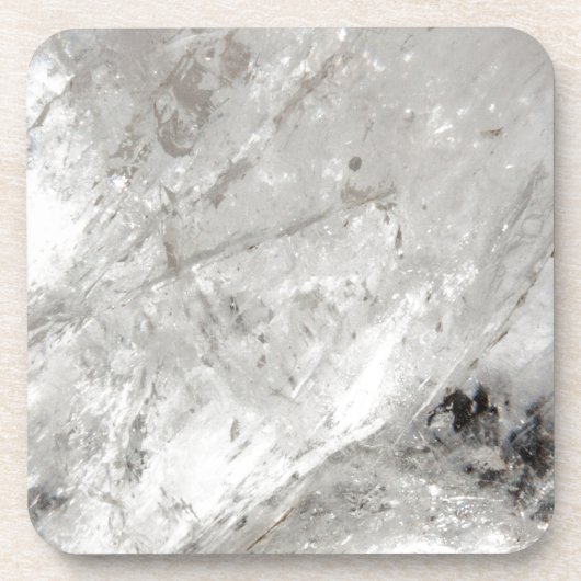 Quarzglas Zen Liebe Heilstein Glitzern Getränkeuntersetzer (Vorderseite)