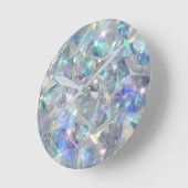 Quarzkristall - Funkelnd Muster Runde Wanduhr (Winkel)