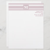 Quarzstreifen der Monogramm-Rose Briefbogen (Vorne/Hinten)