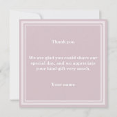 Quarzstreifen der Monogramm-Rose Dankeskarte (Rückseite)