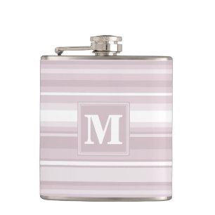 Quarzstreifen der Monogramm-Rose Flachmann