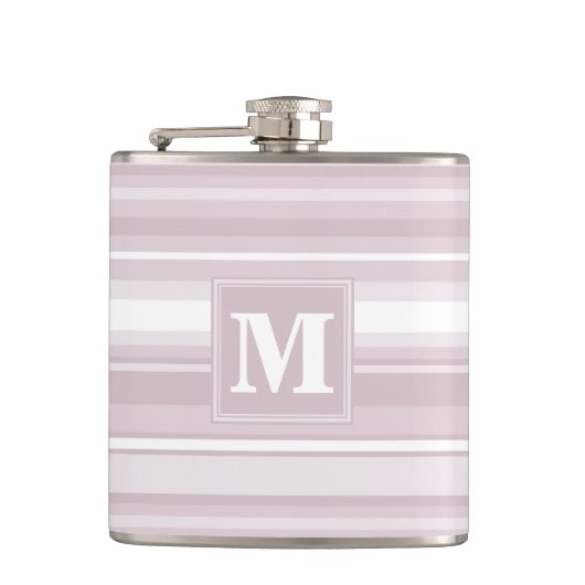 Quarzstreifen der Monogramm-Rose Flachmann (Vorderseite)