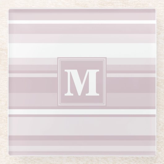 Quarzstreifen der Monogramm-Rose Glasuntersetzer (Vorderseite)
