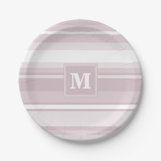 Quarzstreifen der Monogramm-Rose Pappteller (Vorderseite)