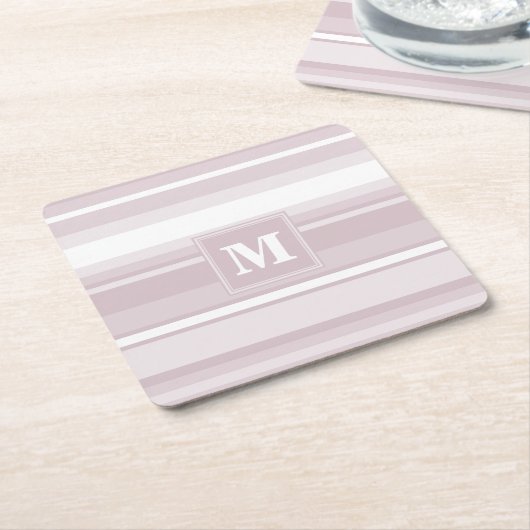 Quarzstreifen der Monogramm-Rose Rechteckiger Pappuntersetzer (angewinkelt)