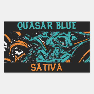 QUASAR BLUE SATIVA RECHTECKIGER AUFKLEBER