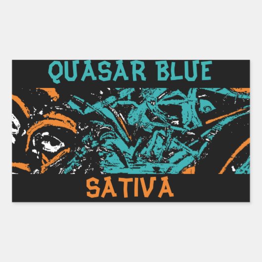 QUASAR BLUE SATIVA RECHTECKIGER AUFKLEBER (Vorderseite)