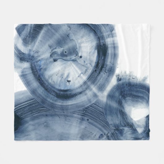 Quasare - Inky Blue Circles Fleecedecke (Vorderseite (Horizontal))