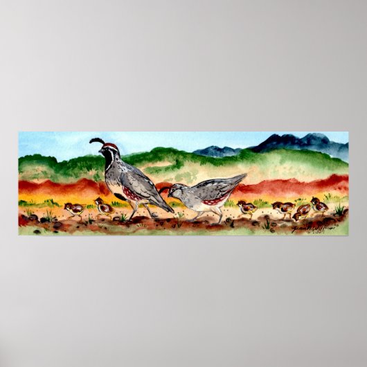 Quasenfamilie mit Peeps Southwestern Art Poster (Vorne)