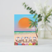 Quatar-Reiseplakat Postkarte (Stehend Vorderseite)