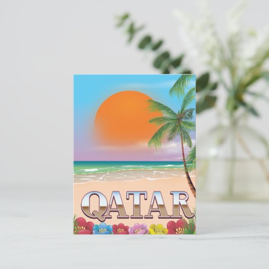 Quatar-Reiseplakat Postkarte (Stehend Vorderseite)