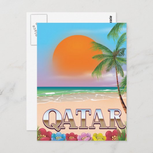 Quatar-Reiseplakat Postkarte (Vorne/Hinten)