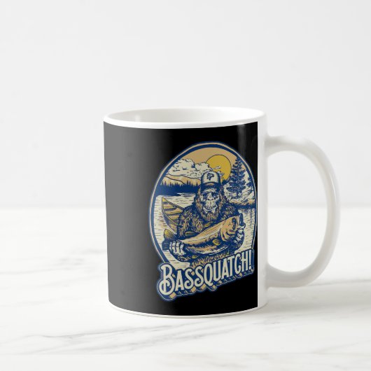 Quatch! B Fischer Sasquatch Funny Bigfoot Fishi Kaffeetasse (Rechts)
