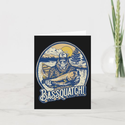 Quatch! B Fischer Sasquatch Funny Bigfoot Fishi Karte (Vorderseite)