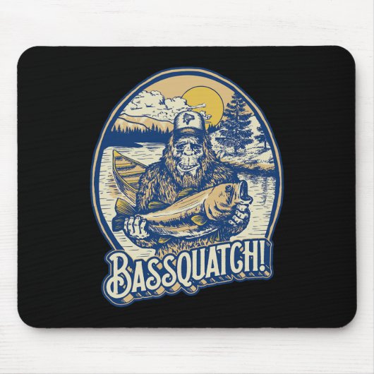 Quatch! B Fischer Sasquatch Funny Bigfoot Fishi Mousepad (Vorne)