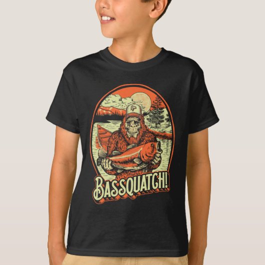 Quatch! B Fischer Sasquatch Funny Bigfoot Fishi T-Shirt (Vorderseite)