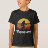 Quatch! Funny Bigfoot Fischen Outdoor Retro T-Shirt (Vorderseite)