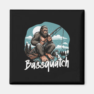 Quatch! Funny Fishing Outdoor Retro Fisherman Gif Magnet