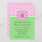 Quatrafoil Monogramm-Schlückchen und sehen Einladung (Vorne/Hinten)