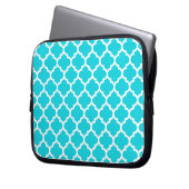Quatrefoil Aqua Laptopschutzhülle (Vorderseite Links)