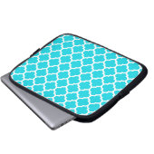 Quatrefoil Aqua Laptopschutzhülle (Vorne Knopf)