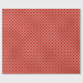 Quatrefoil Bridal Roter Bright Art Deco Imitate Go Geschenkpapier (Flach)