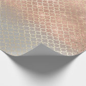 Quatrefoil Bride 16. Rose Gold Blush Bridal Gray Geschenkpapier (Ecke)