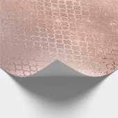Quatrefoil Bride 16. Rose Gold Blush Bridal Park Geschenkpapier (Ecke)